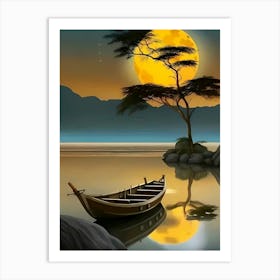 Moonlight On The Lake Art Print