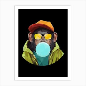 Monkey Chewing Gum Art Print