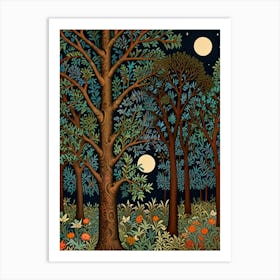 William Morris Night In The Forest 4 Art Print