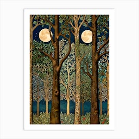 William Morris Moonlight In The Forest 153 Art Print