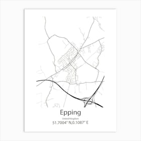 Epping,United Kingdom Minimalist Map Poster