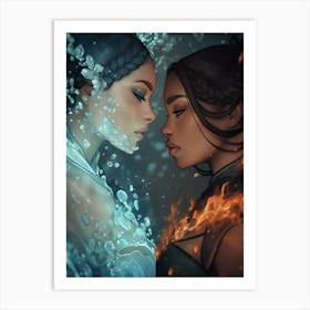 Water & Flame Art Print