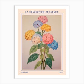 Lantana French Flower Botanical Poster Art Print