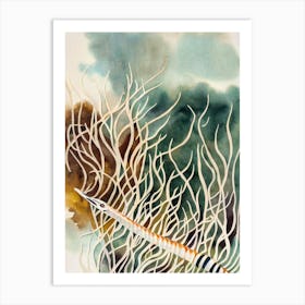 Trumpetfish Vintage Graphic Watercolour Art Print