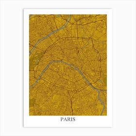 Paris Yellow Blue Art Print