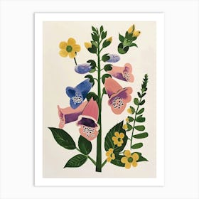 Painted Florals Foxglove 4 Art Print
