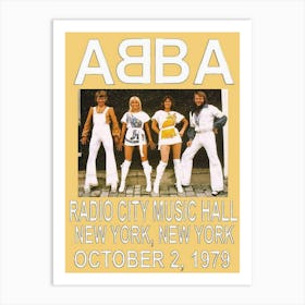 Abba Concert 1979 New York City Poster Art Print