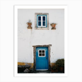The Tiny Blue Door In A Village In Portugal Art Print