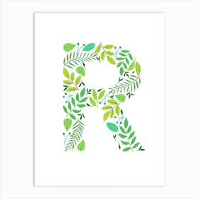 Leafy Letter R Art Print