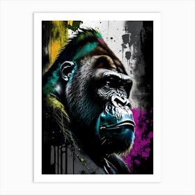 Gorilla With Graffiti Background Gorillas Graffiti Style 2 Art Print