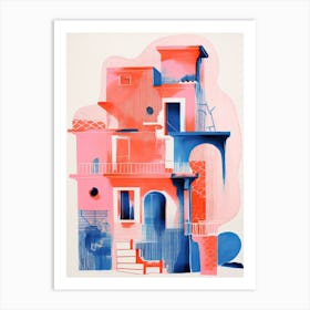 A House In Rome, Abstract Risograph Style 4 Art Print