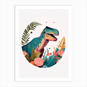 Allosaurus Terrazzo Style Dinosaur Art Print