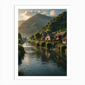 Village By The River 4 Art Print