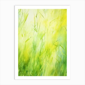 Watercolor Of Green Grass Art Print