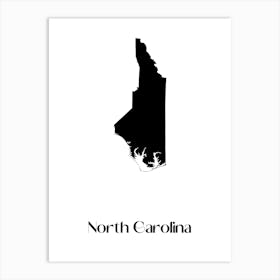 North Carolina Silhouette Art Print