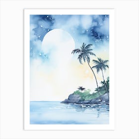 Watercolour Of Anse Lazio   Praslin Island Seychelles0 Art Print