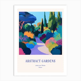 Colourful Gardens Jardin Des Plantes France 3 Blue Poster Art Print