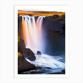 Skogarfoss Waterfall, Iceland Nat Viga Style (2) Art Print