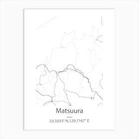 Matsuura,Japan Minimalist Map Póster