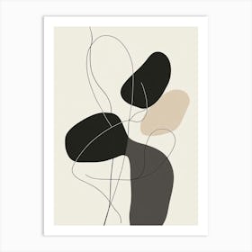 Abstract Black And White 1 Art Print