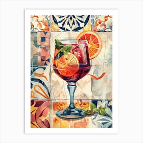 Tiled Sangria Drink 2 Art Print