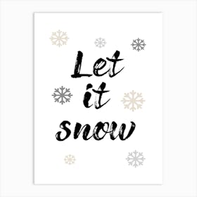 Let it Snow Xmas typography 2 Art Print