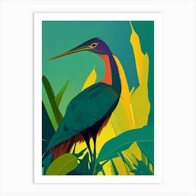 Green Heron Pop Matisse 2 Bird Art Print