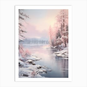 Dreamy Winter Painting Lake Tahoe Usa 1 Art Print