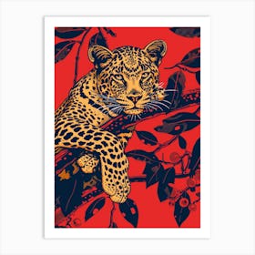 Leopard In Tree Art Print