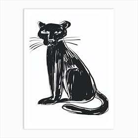 B&W Panther Art Print