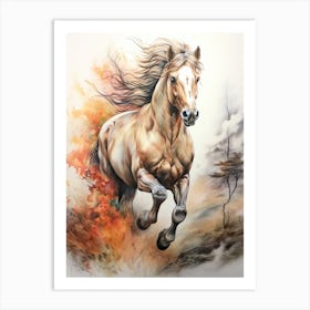 A Horse Painting In The Style Of Blending 4 Art Print