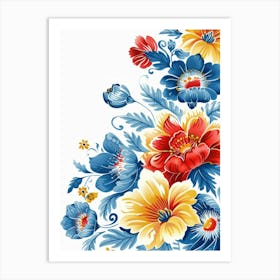 Russian Floral Wallpaper Art Print