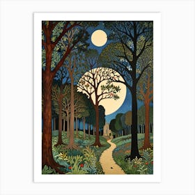 William Morris Moonlight In The Woods 54 Art Print