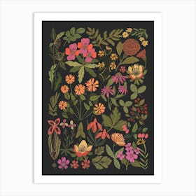 Wildflowers At Night Art Print