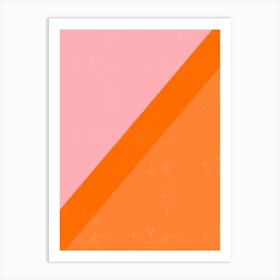 Orange And Pink Geometric Abstract Art Print