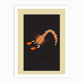 Retro Zodiac Scorpio Rectangular Art Print