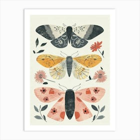 Colourful Insect Illustration Moth 42 Art Print