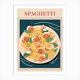Spaghetti Alle Vongole Italian Pasta Poster Art Print