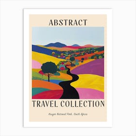 Abstract Travel Collection Poster Kruger National Park South Africa 4 Art Print