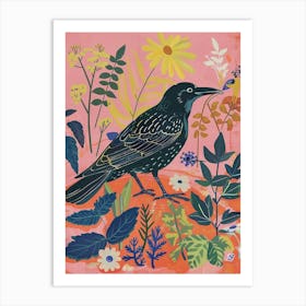 Spring Birds Raven 3 Art Print
