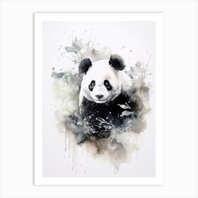 Panda Art In  Ink Wash Painting Style 1 Art Print