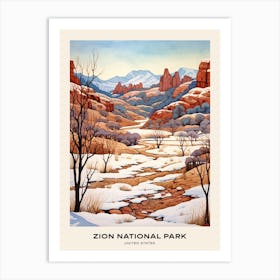 Zion National Park United States 3 Poster Art Print