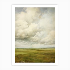 Cloudy Farm Sky Painting Art Print