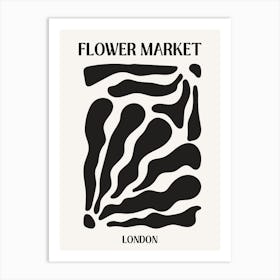 B&W Flower Market Poster London Art Print