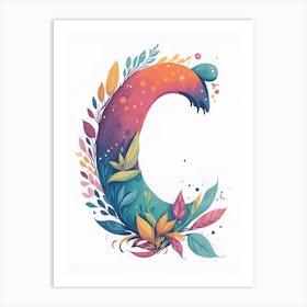 Colorful Letter C Illustration 18 Art Print