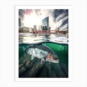 Calgary Alberta And Trout - Calgary Cityscape Art Print