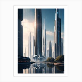 Futuristic Cityscape 1 Art Print