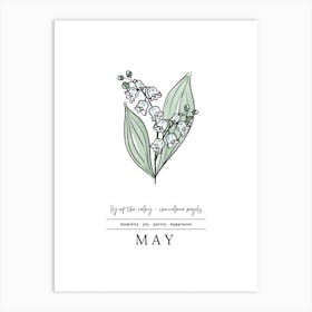 May Lily Of The Valley Birth Flower 1 Art Print