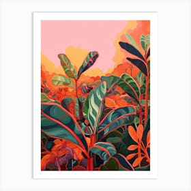 Boho Plant Painting Croton 2 Art Print