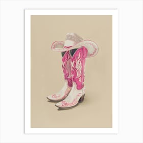 Boho Coastal Cowgirl Art Print